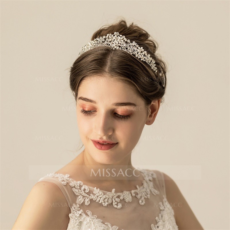 Luxurious Wedding Crowns & Tiaras With Rhinestone Bridal Headpieces