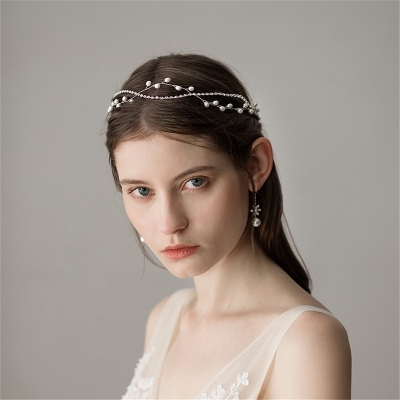Simple Wedding Headbands With Pearl Bridal Headpieces