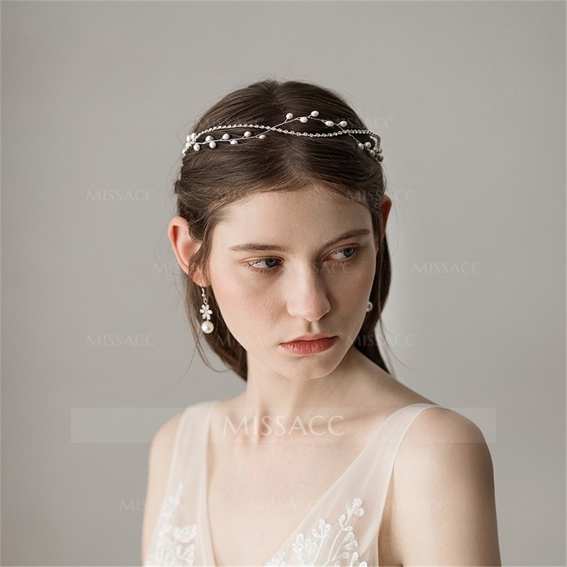 Simple Wedding Headbands With Pearl Bridal Headpieces