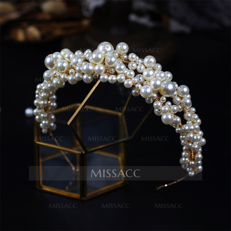 Luxurious Wedding Headbands With Pearl Bridal Headpieces