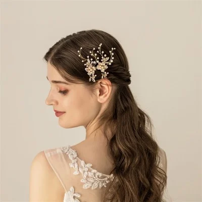 Wedding Hairpins With Pearl Bridal Headpieces (Set Of 2)