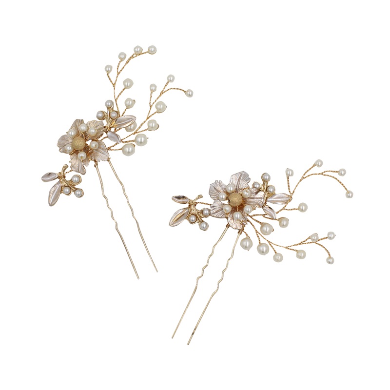 Wedding Hairpins With Pearl Bridal Headpieces (Set Of 2)