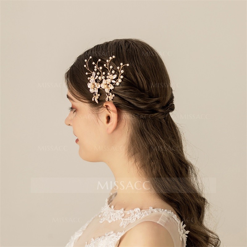 Wedding Hairpins With Pearl Bridal Headpieces (Set Of 2)