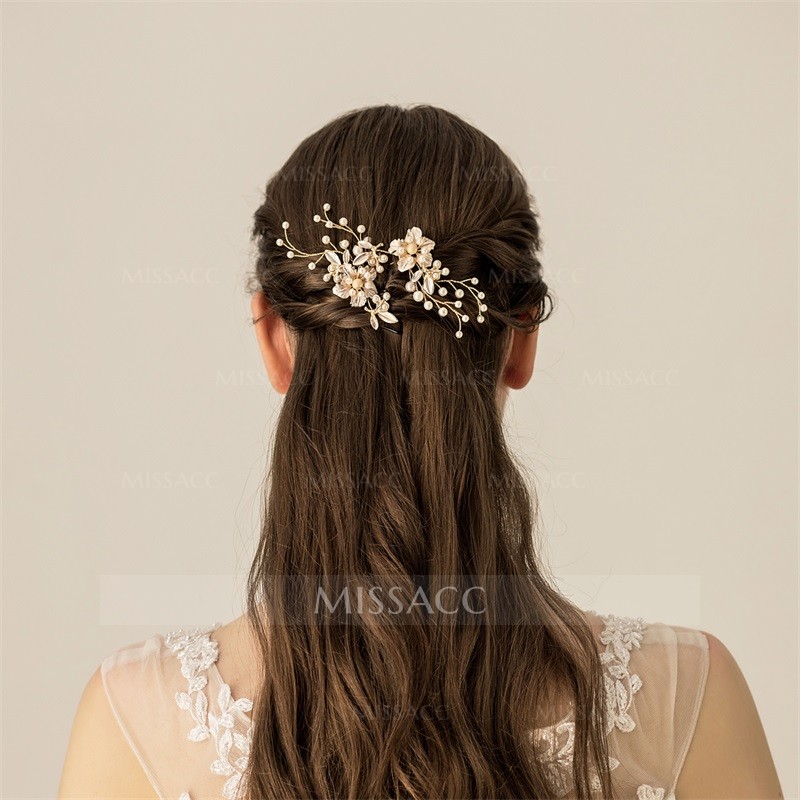 Wedding Hairpins With Pearl Bridal Headpieces (Set Of 2)