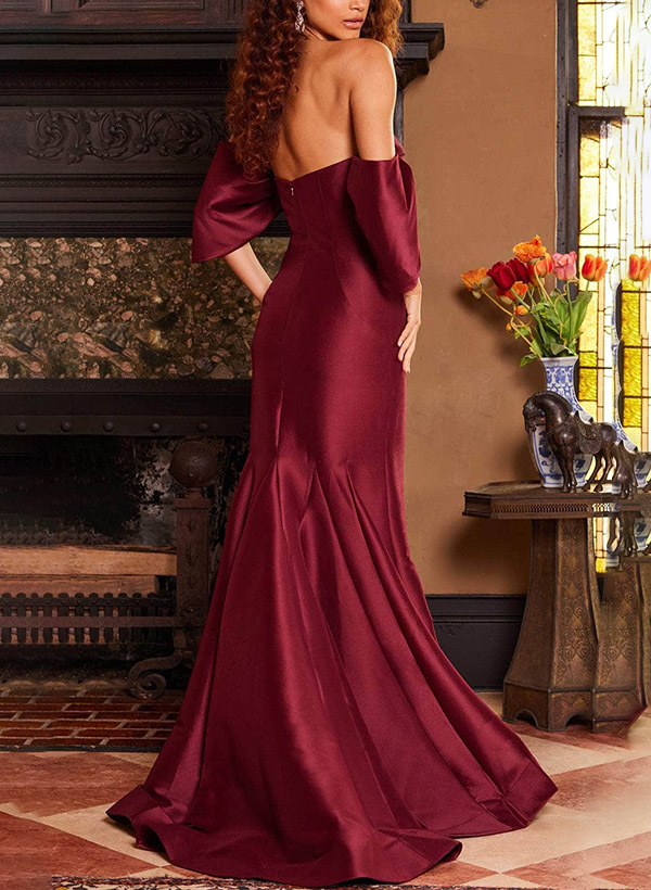 Trumpet/Mermaid Off-The-Shoulder Satin Mother Of The Bride Dresses