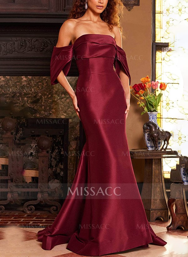 Trumpet/Mermaid Off-The-Shoulder Satin Mother Of The Bride Dresses