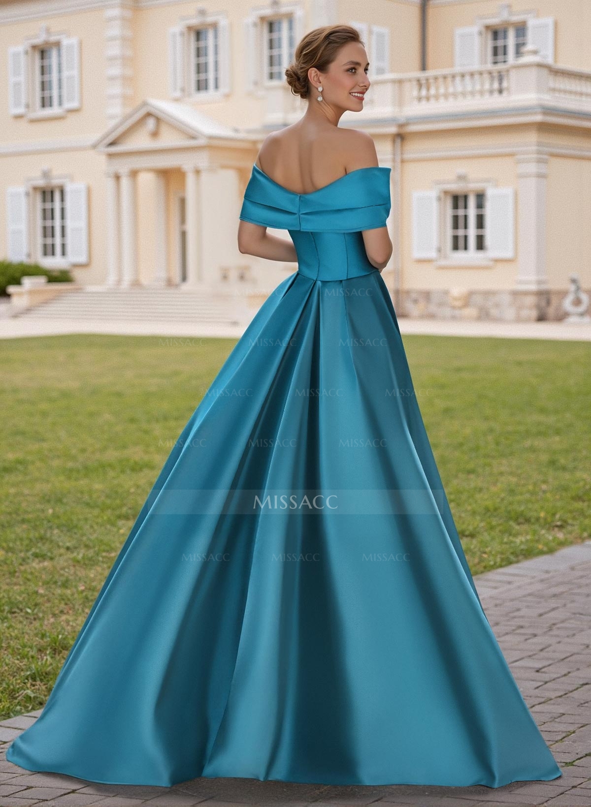 A-Line Off-The-Shoulder Sleeveless Satin Mother Of The Bride Dresses