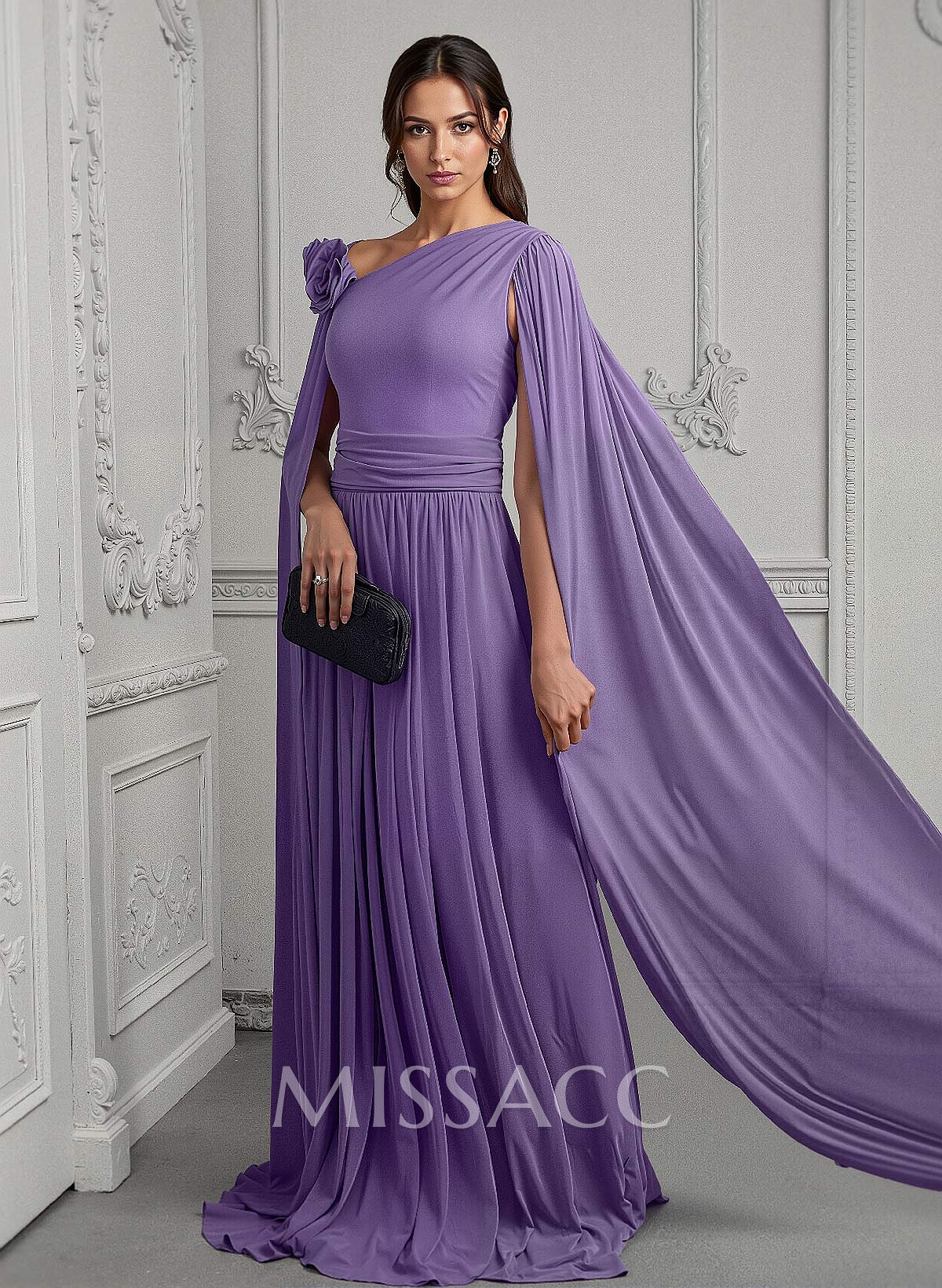 A-Line Asymmetrical Sleeveless Chiffon Mother Of The Bride Dresses With Flower(s)