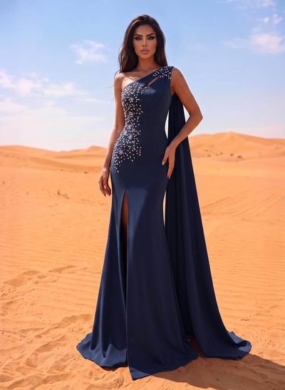 Sheath/Column Elastic Satin Mother Of The Bride Dresses With Beading