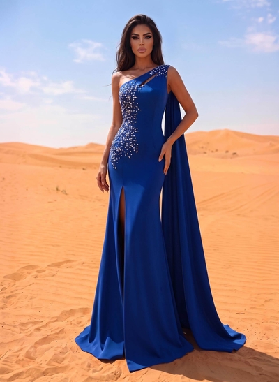 Sheath/Column Elastic Satin Mother Of The Bride Dresses With Beading