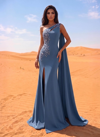 Sheath/Column Elastic Satin Mother Of The Bride Dresses With Beading
