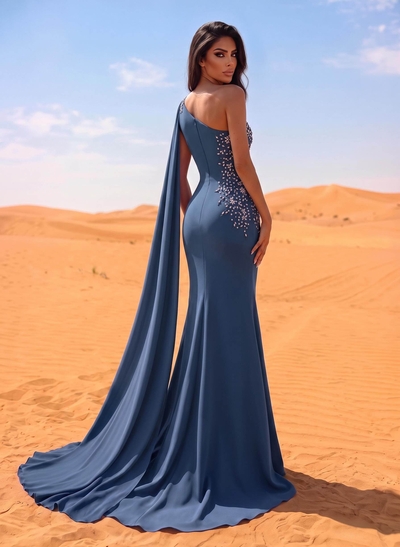 Sheath/Column Elastic Satin Mother Of The Bride Dresses With Beading