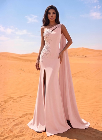 Sheath/Column Elastic Satin Mother Of The Bride Dresses With Beading