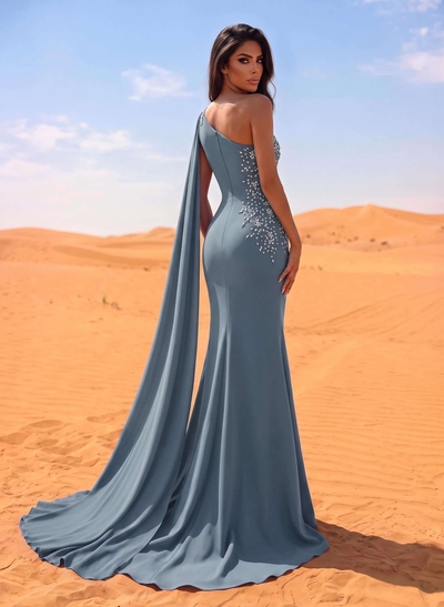 Sheath/Column Elastic Satin Mother Of The Bride Dresses With Beading
