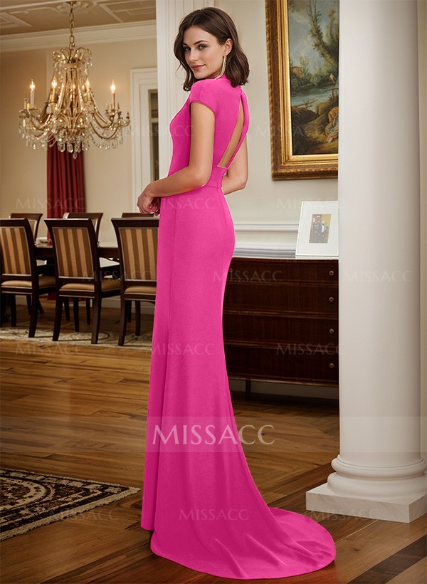 Sheath/Column Elastic Satin Mother Of The Bride Dresses With High Split