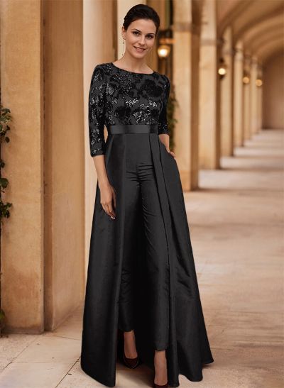 Jumpsuit/Pantsuit Satin/Sequined Mother Of The Bride Dresses With High Split