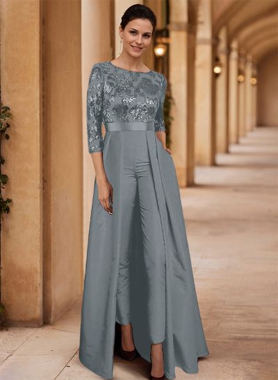 Jumpsuit/Pantsuit Satin/Sequined Mother Of The Bride Dresses With High Split
