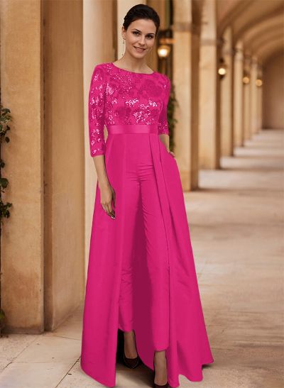 Jumpsuit/Pantsuit Satin/Sequined Mother Of The Bride Dresses With High Split