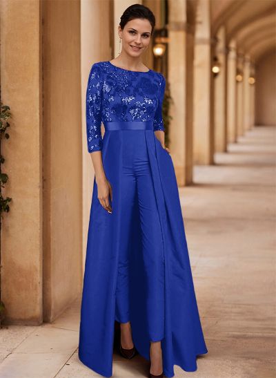 Jumpsuit/Pantsuit Satin/Sequined Mother Of The Bride Dresses With High Split