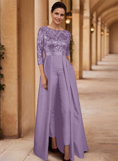 Jumpsuit/Pantsuit Satin/Sequined Mother Of The Bride Dresses With High Split