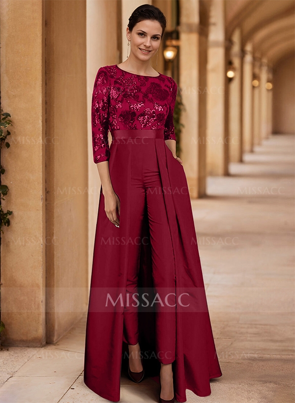 Jumpsuit/Pantsuit Satin/Sequined Mother Of The Bride Dresses With High Split