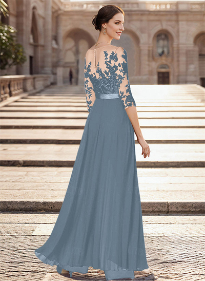Illusion Neck Detachable Length Chiffon Mother Of The Bride Jumpsuit With Appliques Lace
