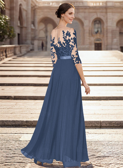 Illusion Neck Detachable Length Chiffon Mother Of The Bride Jumpsuit With Appliques Lace