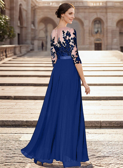 Illusion Neck Detachable Length Chiffon Mother Of The Bride Jumpsuit With Appliques Lace