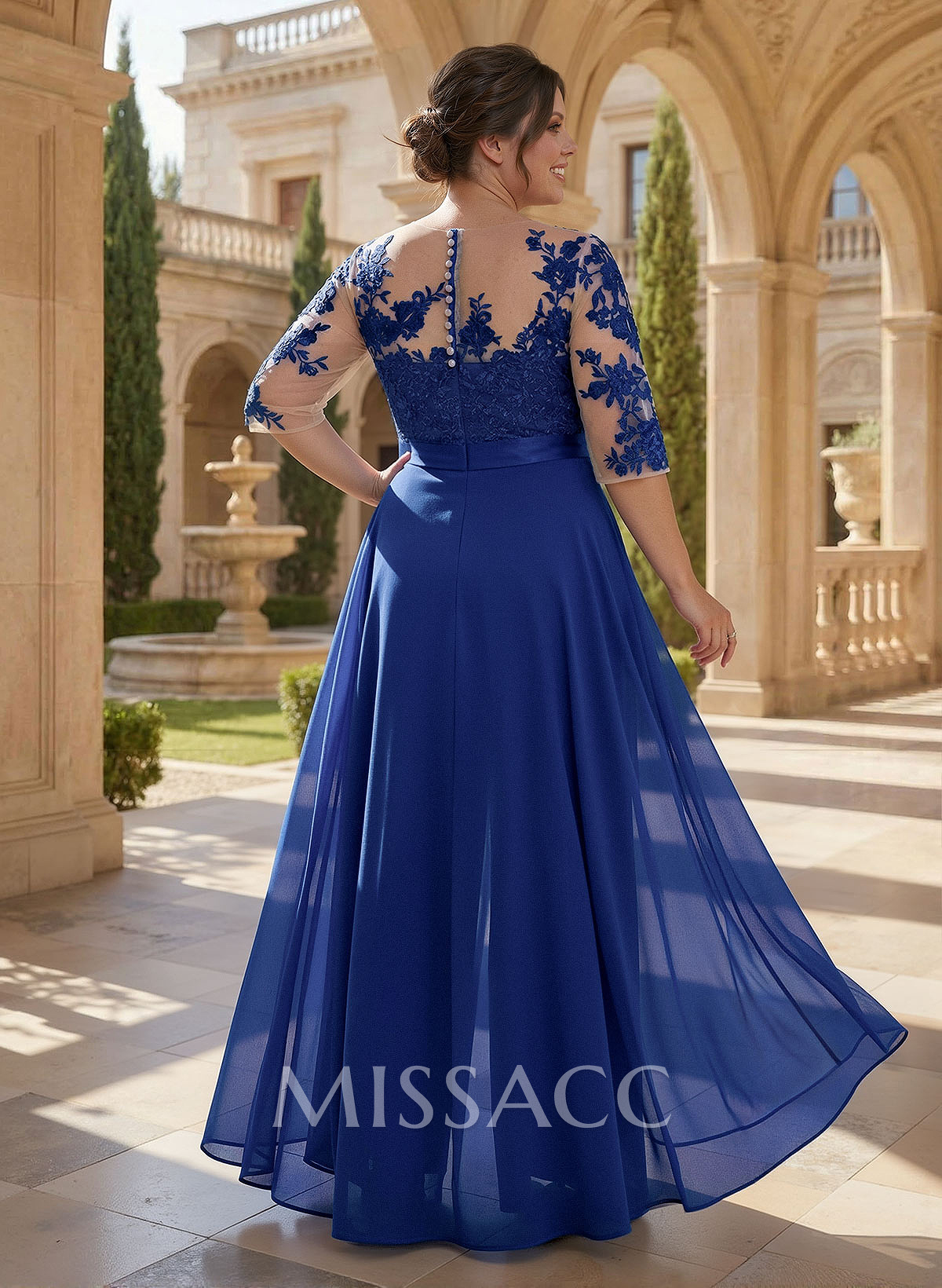 Illusion Neck Detachable Length Chiffon Mother Of The Bride Jumpsuit With Appliques Lace