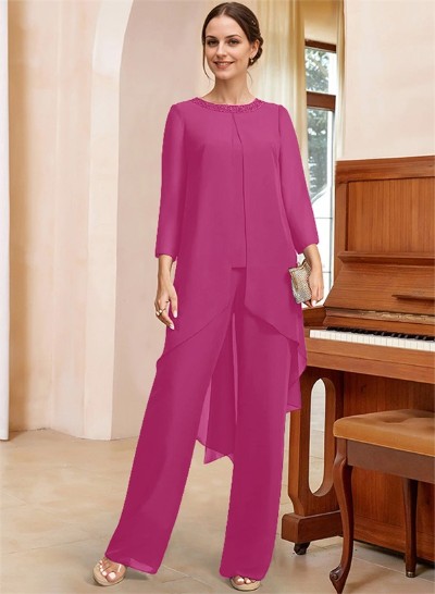 Jumpsuit/Pantsuit Long Sleeves Chiffon Mother Of The Bride Dresses