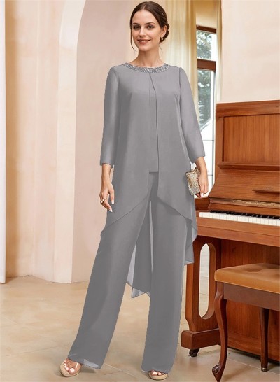 Jumpsuit/Pantsuit Long Sleeves Chiffon Mother Of The Bride Dresses