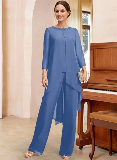 Jumpsuit/Pantsuit Long Sleeves Chiffon Mother Of The Bride Dresses