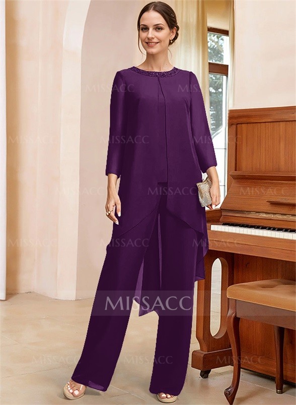 Jumpsuit/Pantsuit Long Sleeves Chiffon Mother Of The Bride Dresses