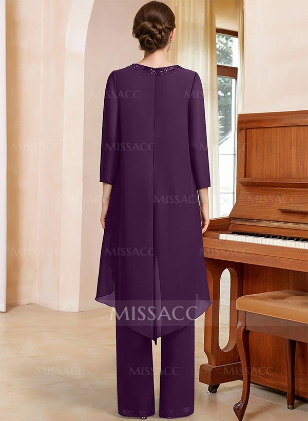 Jumpsuit/Pantsuit Long Sleeves Chiffon Mother Of The Bride Dresses