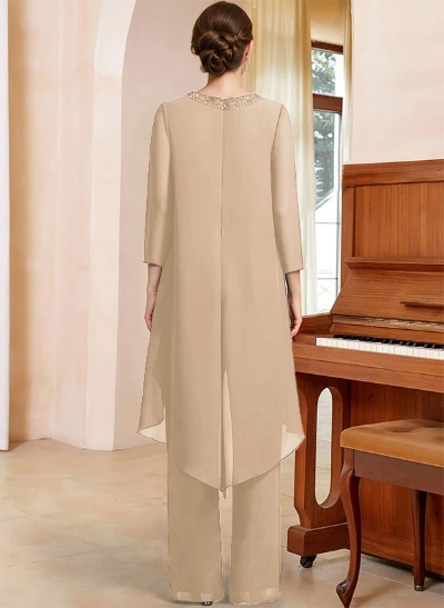 Jumpsuit/Pantsuit Long Sleeves Chiffon Mother Of The Bride Dresses