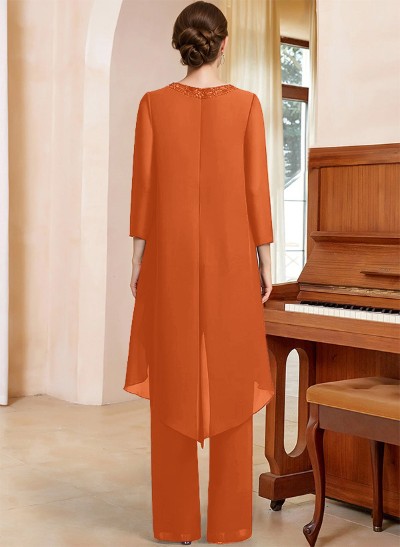 Jumpsuit/Pantsuit Long Sleeves Chiffon Mother Of The Bride Dresses