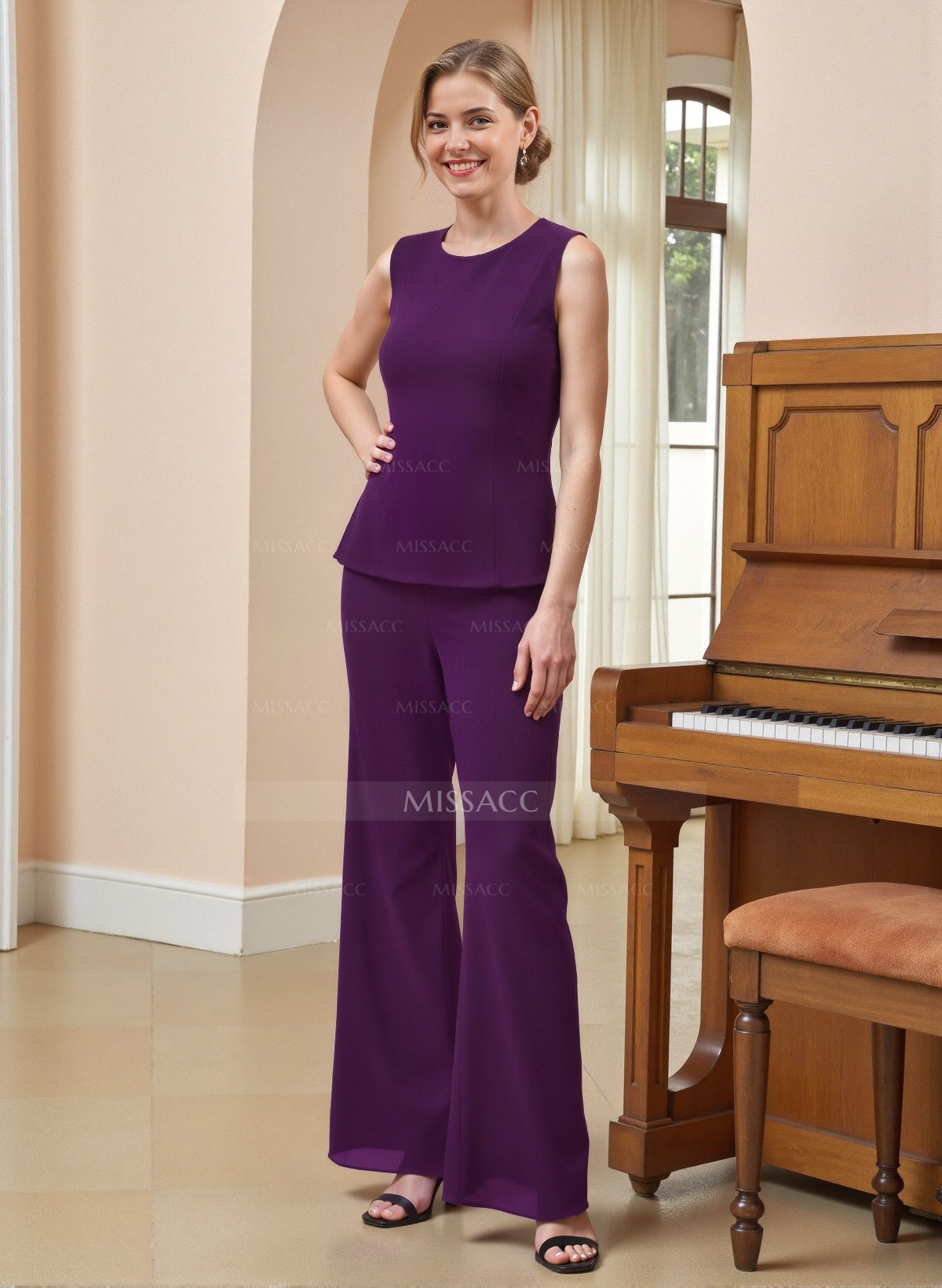 Jumpsuit/Pantsuit Long Sleeves Chiffon Mother Of The Bride Dresses