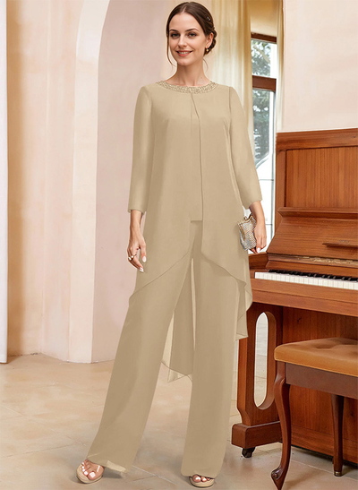 Jumpsuit/Pantsuit Long Sleeves Chiffon Mother Of The Bride Dresses