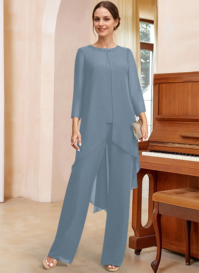 Jumpsuit/Pantsuit Long Sleeves Chiffon Mother Of The Bride Dresses