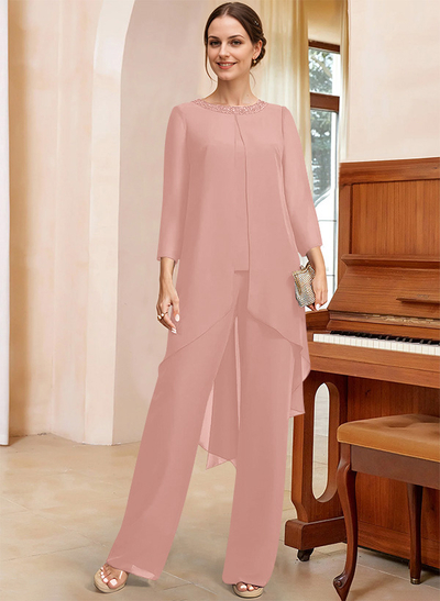 Jumpsuit/Pantsuit Long Sleeves Chiffon Mother Of The Bride Dresses