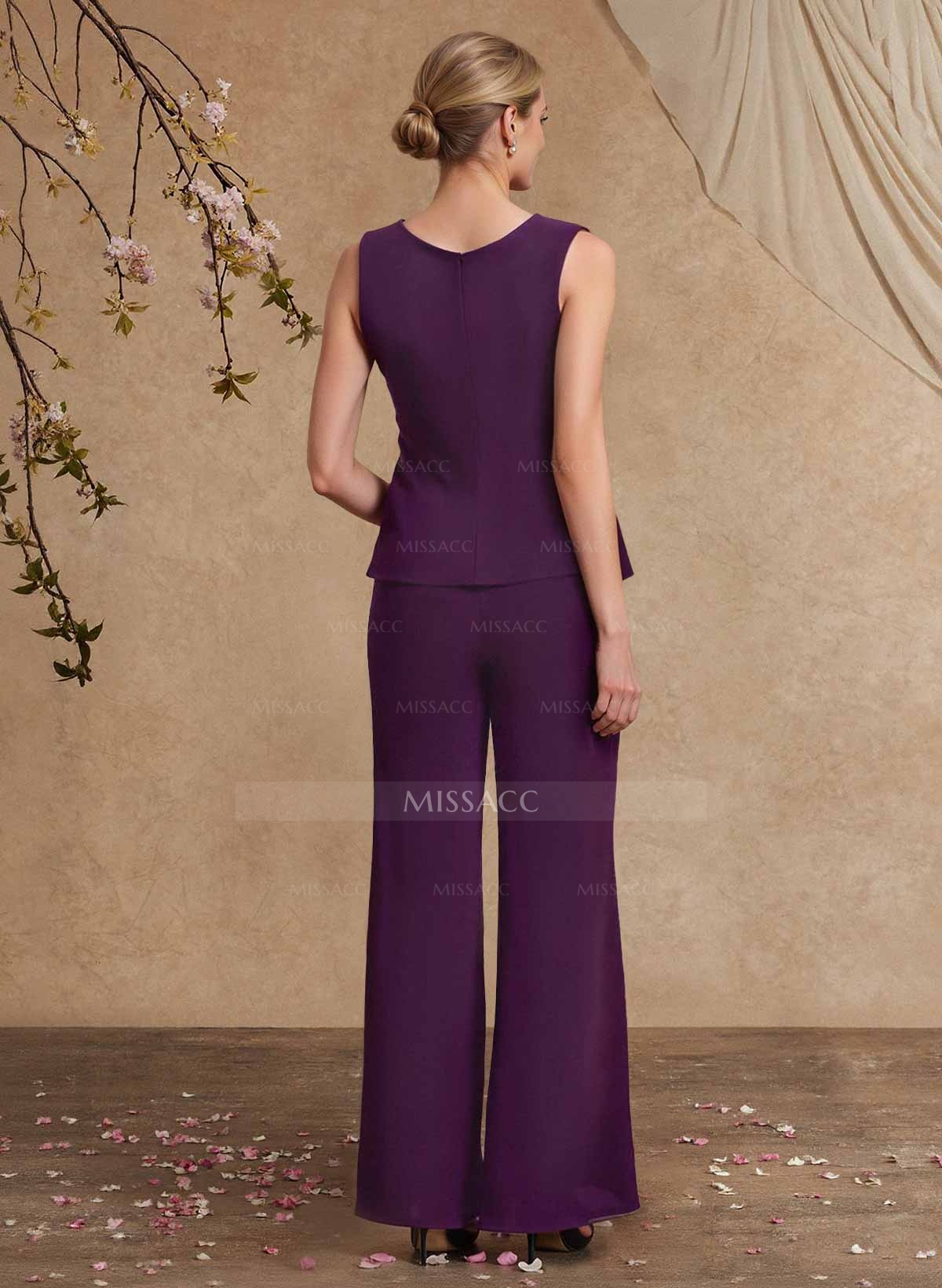Jumpsuit/Pantsuit Long Sleeves Chiffon Mother Of The Bride Dresses