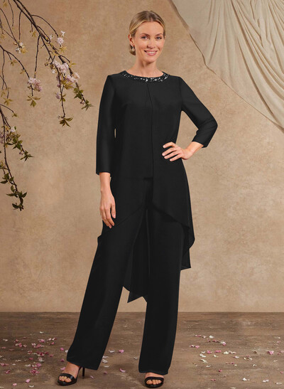 Jumpsuit/Pantsuit Long Sleeves Chiffon Mother Of The Bride Dresses