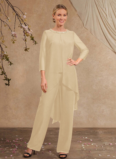 Jumpsuit/Pantsuit Long Sleeves Chiffon Mother Of The Bride Dresses