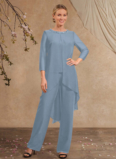 Jumpsuit/Pantsuit Long Sleeves Chiffon Mother Of The Bride Dresses