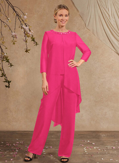 Jumpsuit/Pantsuit Long Sleeves Chiffon Mother Of The Bride Dresses