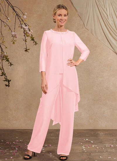 Jumpsuit/Pantsuit Long Sleeves Chiffon Mother Of The Bride Dresses