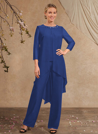 Jumpsuit/Pantsuit Long Sleeves Chiffon Mother Of The Bride Dresses