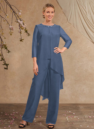 Jumpsuit/Pantsuit Long Sleeves Chiffon Mother Of The Bride Dresses