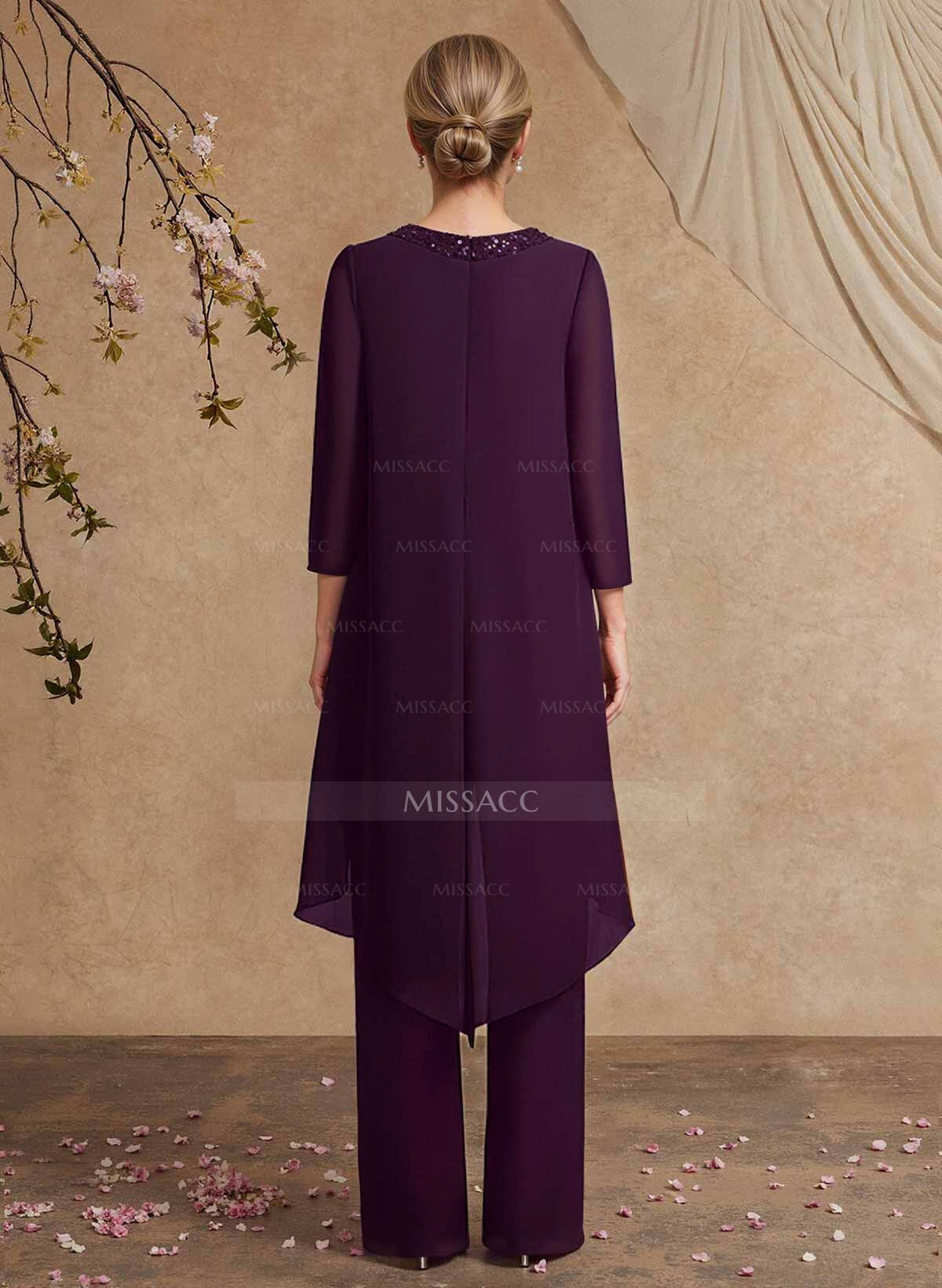 Jumpsuit/Pantsuit Long Sleeves Chiffon Mother Of The Bride Dresses
