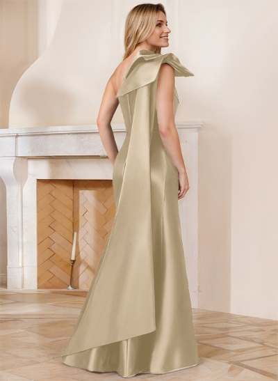 Trumpet/Mermaid One-Shoulder Satin Mother Of The Bride Dresses With Bow(s)